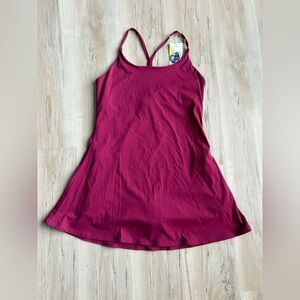 Halara Active Exercise Dress Built-In Shorts Red Violet Large NWT golf tennis